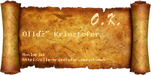 Ollé Krisztofer névjegykártya